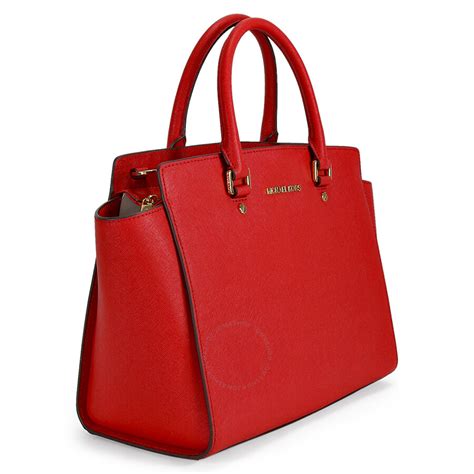 michael kors selma red large tote bag|Michael Kors selma large satchel.